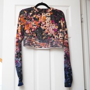 Free People Movement Floral cutout top L